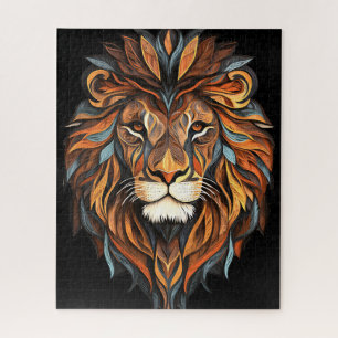 Puzzle Face de lion avec crinière