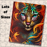 Puzzle Face léopard Imaginaire, Aqua Rose Orange<br><div class="desc">Imaginaire Leopard Face,  Aqua Pink Orange - - Beaucoup de tailles - Voir plus de grands modèles dans mon magasin.</div>