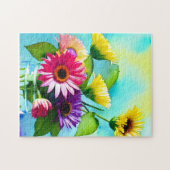 Puzzle Facteur Wow. Vase et Fleurs. Couleurs vives (Horizontal)