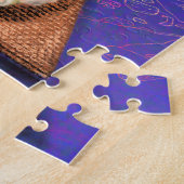 Puzzle Faim mangeant de la pizza et du vin - Drôle (Côté)