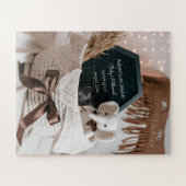 Puzzle Faire-part de grossesse neutre Boho Pampas (Horizontal)