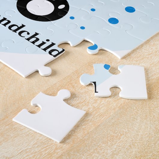 Puzzle Faire-part de grossesse pour bébé garçon (Panda bl (Côté)