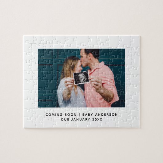 Puzzle Faire-part de grossesse unique Bientôt photo (Horizontal)