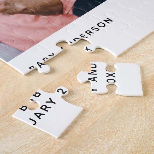 Puzzle Faire-part de grossesse unique Bientôt photo (Côté)