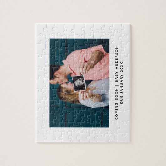 Puzzle Faire-part de grossesse unique Bientôt photo (Vertical)