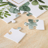 Puzzle Faire-part de mariage Botanique Gold Greenery (Côté)