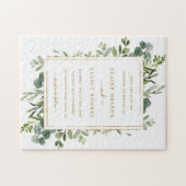 Puzzle Faire-part de mariage Botanique Gold Greenery (Horizontal)