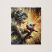 Puzzle Fairy and her Piglet (Vertical)