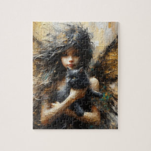 Puzzle Fairy Holding a mignon Kitten