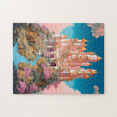 Puzzle Fairy Tale Castle Rose White Gold Imaginaire Art (Horizontal)