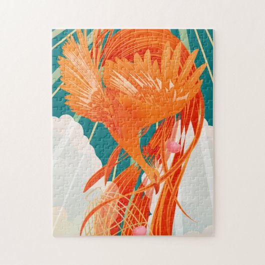 Puzzle Fairytale Firebird Golden Cage Illustration (Vertical)