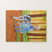 Puzzle Fairytale Girl with Hound in Forest (Horizontal)