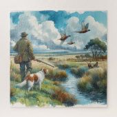 Puzzle Faisan à collier Aquarelle Chasseurs (Vertical)
