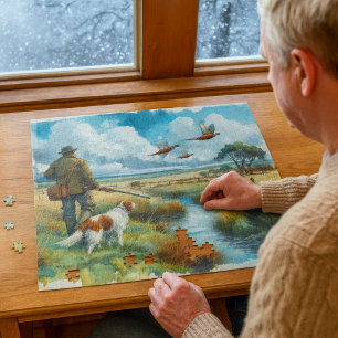 Puzzle Faisan à collier Aquarelle Chasseurs 