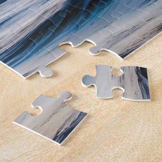 Puzzle Faisceau du phare spectaculaire avec des vagues or (Côté)