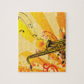 Puzzle Faisceaux bariolés de saxophone de la musique (Vertical)