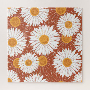 Puzzle Faisceaux Brown : Motif Fleur sans couture