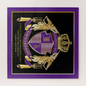 Puzzle Faites votre blouse d'armoiries d'or Angel pourpre (Horizontal)