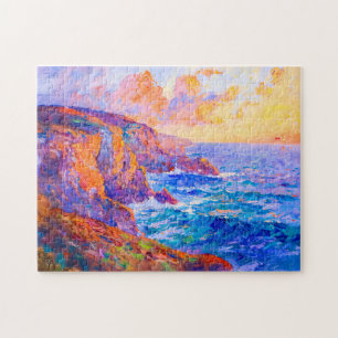 Puzzle Falaises dans le paysage impressionniste du couche