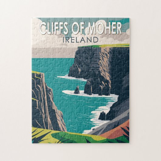 Puzzle Falaises de Moher Irlande Travel Art Vintage (Vertical)