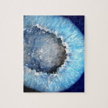 Falln Geode en cristal bleu