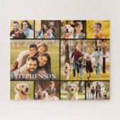 Puzzle Famille 10 Photo Collage Nom simple (Horizontal)