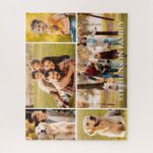 Puzzle Famille 5 Photo Collage Nom simple (Vertical)