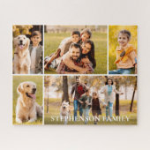 Puzzle Famille 5 Photo Collage Nom simple (Horizontal)