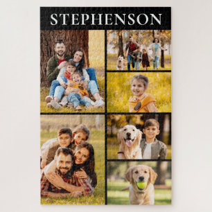 Puzzle Famille 6 Photo Collage Minimaliste Simple