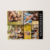 Puzzle Famille 6 Photo Collage Nom simple (Horizontal)