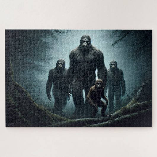 Puzzle Famille Bigfoot, Sasquatch, créatures mythiques (Horizontal)