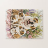 PUZZLE FAMILLE BOULEDOGUE ANGLAIS (Horizontal)