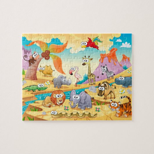 Puzzle Famille d'animaux de la savane (Horizontal)