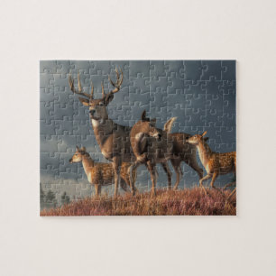 Puzzle Famille de cerfs blancs