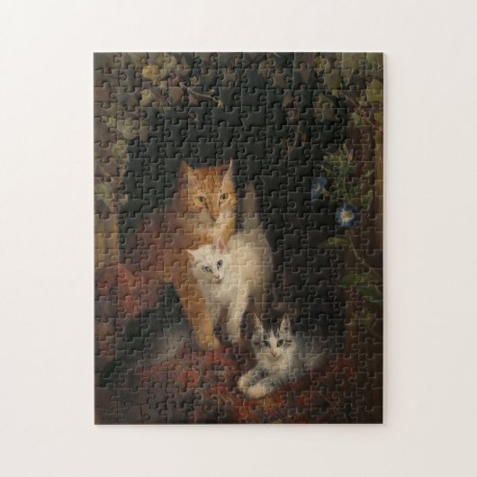 Puzzle Famille de chats Art médiéval Vintage (Vertical)
