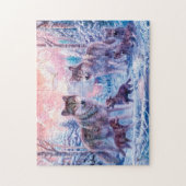 Puzzle Famille De Loups Peinture (Vertical)