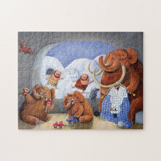Puzzle Famille de mammouth laineux dans la période (Horizontal)