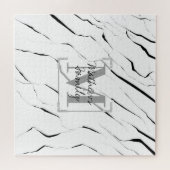 Puzzle Famille de marbre blanc noir moderne unique (Horizontal)