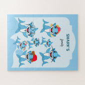 Puzzle Famille de requins heureux (Horizontal)