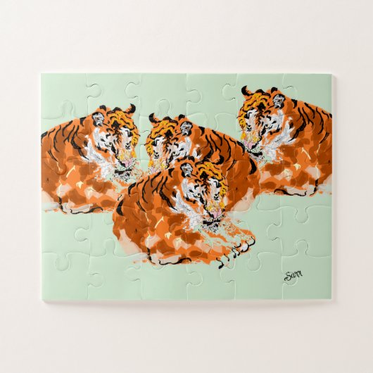 Puzzle : Famille de Tigres (Horizontal)