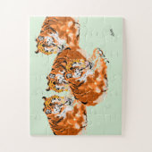 Puzzle : Famille de Tigres (Vertical)