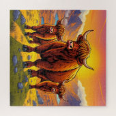 Puzzle Famille de vaches Highland (Horizontal)