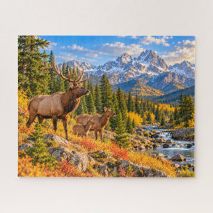 Puzzle Famille de Wapitis de Montagne