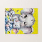 Puzzle Famille des éléphants (Horizontal)