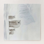 Puzzle Famille D'Ours Polaires Sur Glace (Horizontal)