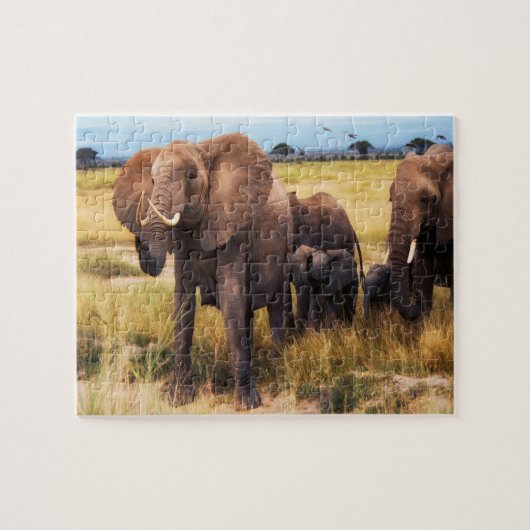Puzzle famille éléphant (Horizontal)