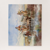 Puzzle Famille indienne avec Travois par Charles M. Russe (Vertical)
