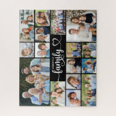 Puzzle Famille Moderne 16 Collage de Photos Script Cœur (Vertical)