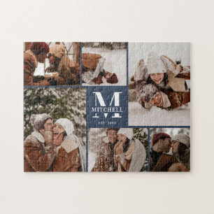 Puzzle Famille moderne 6 Photo Collage Marine Blue Keepsa