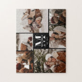 Puzzle Famille moderne 6 Photo Collage noir Keepsaké (Vertical)